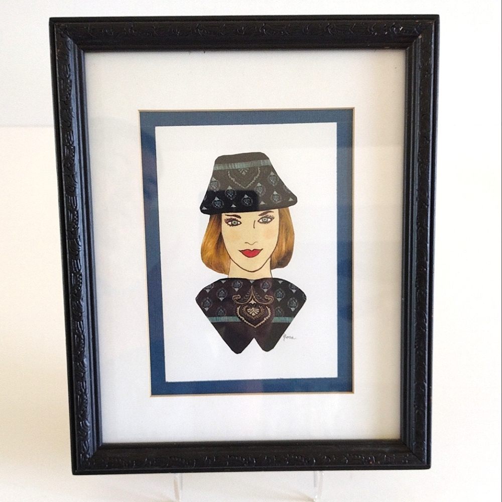 Nora's Art Lady Matted Framed Artwork
